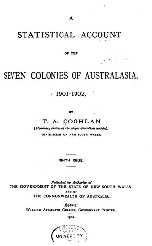Cover for A Statistical Account of the Seven Colonies of Australasia, 1901-1902