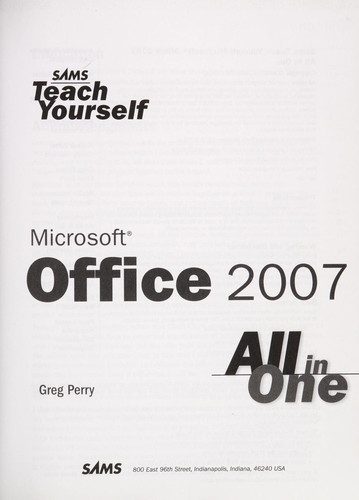 Cover for Sams teach yourself Microsoft Office 2007 all in one