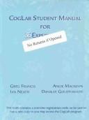 Cover for CogLab Student Manual for 36 Experiments (with PinCode for Online Access)