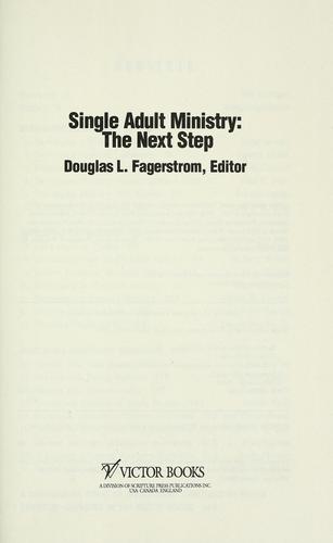 Cover for Single Adult Ministry