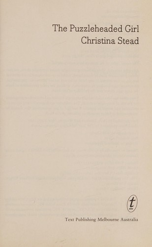 Cover for Puzzleheaded Girl