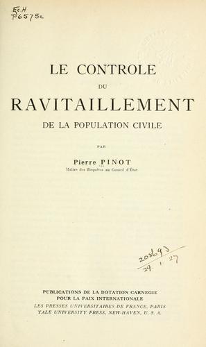 Cover for contrôle du ravitaillement de la population civile