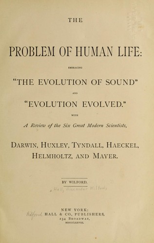 Cover for The problem of human life