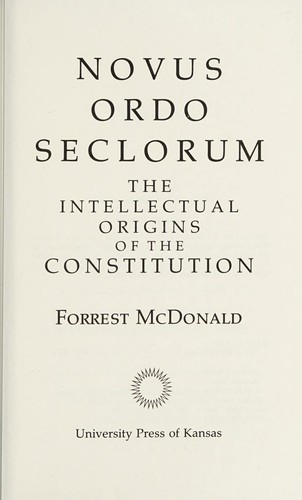 Cover for Novus ordo seclorum