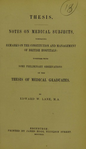Cover for Thesis