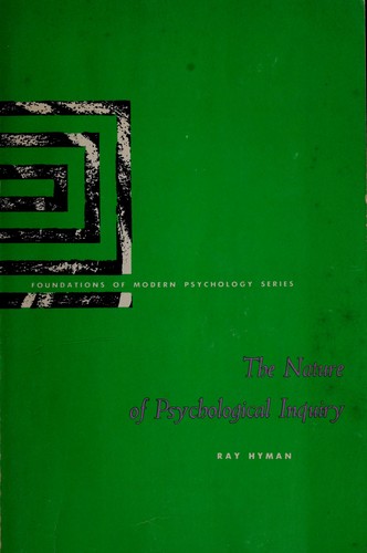 Cover for The Nature of psychological inquiry. --