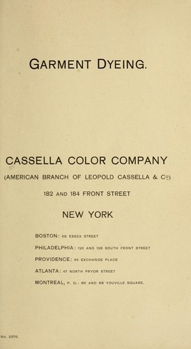 Cover for Garment dyeing