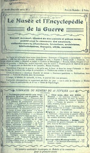Cover for musée et l'encyclop2edie de la guerre