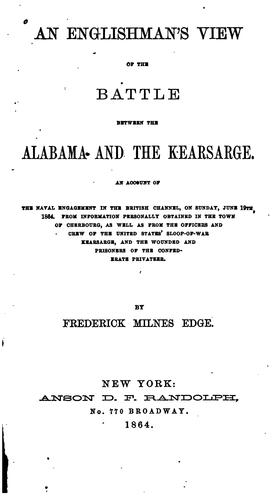 Cover for Englishman's view of the battle between the Alabama and the Kearsarge.