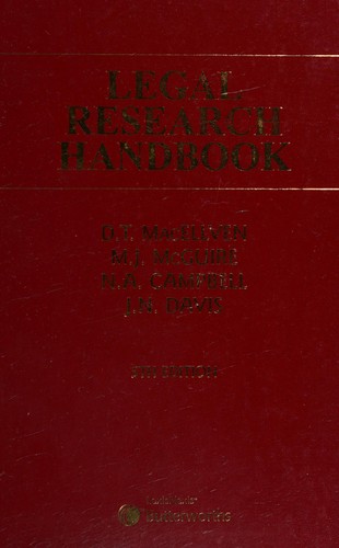 Cover for Legal research handbook