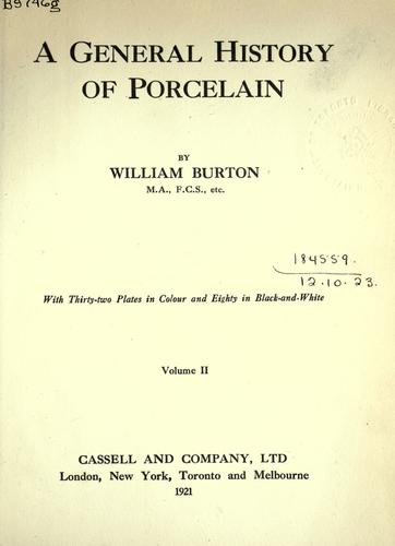 Cover for general history of porcelain