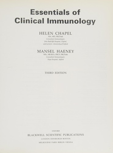 Cover for Essentials of clinical immunology
