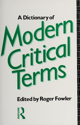 Cover for A Dictionary of modern critical terms