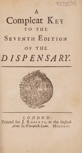 Cover for A compleat key to the seventh edition of The dispensary