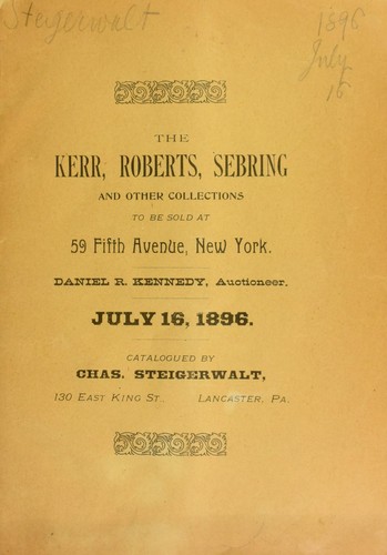 Cover for The Kerr, Roberts, Sebring and other collections