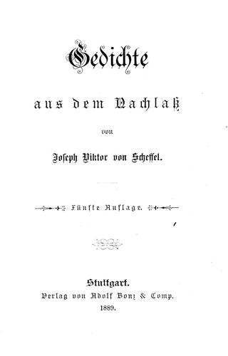 Cover for Gedichte aus dem Nachlass