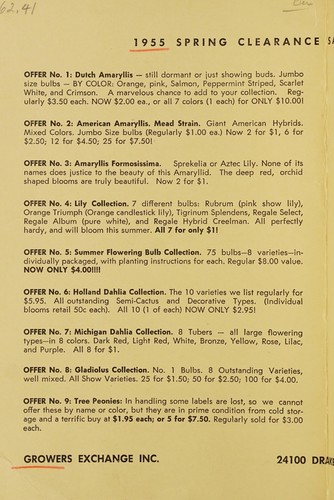 Cover for 1955 spring clearance sale - savings up to 50%