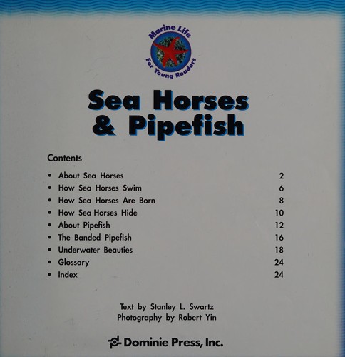 Cover for Sea Horses and Pipe Fish