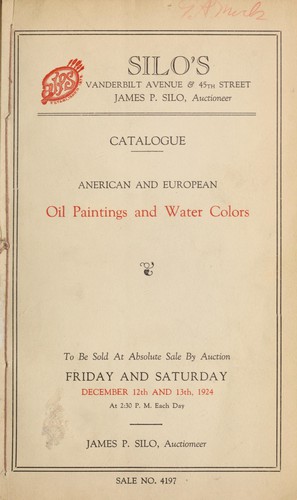 Cover for Catalogue of American and European oil paintings and water colors belonging to the estate of Mrs. E. F. C. Young