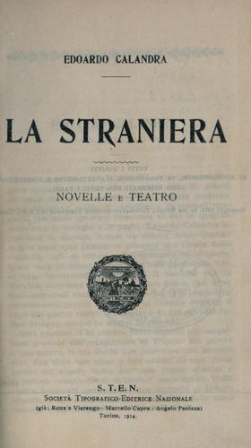 Cover for La straniera