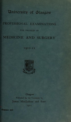 Cover for Professional examinations for degrees in medicine and surgery, 1910-11