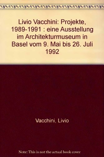Cover for Livio Vacchini