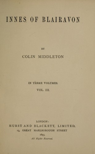 Cover for Innes of Blairavon