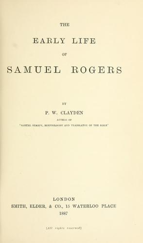 Cover for early life of Samuel Rogers