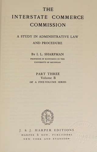 Cover for The Interstate Commerce Commission