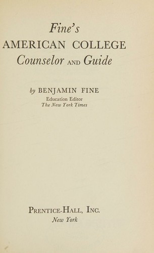 Cover for American college counselor and guide.