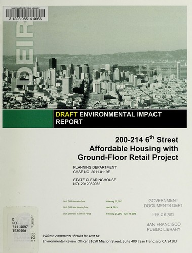 Cover for Draft environmental impact report