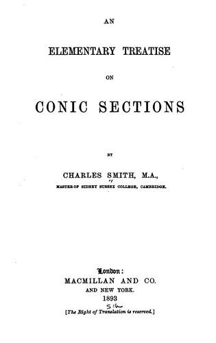 Cover for An Elementary Treatise on Conic Sections