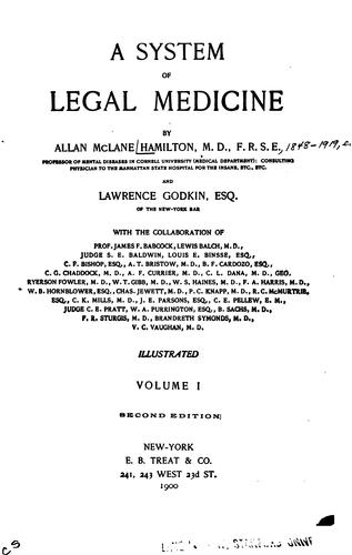 Cover for A system of legal medicine