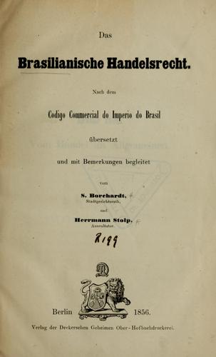 Cover for Das brasilianische Handelsrecht