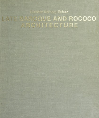 Cover for Late Baroque and Rococo architecture.