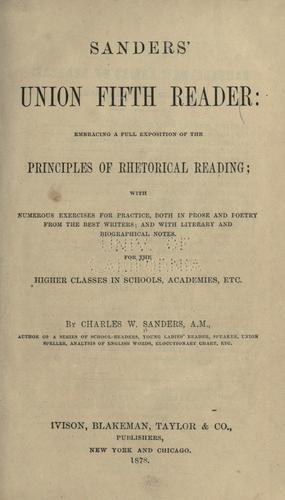 Cover for Sander's union fifth reader