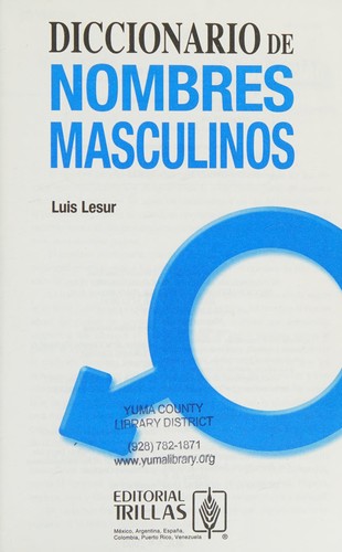 Cover for Diccionario de nombres masculinos