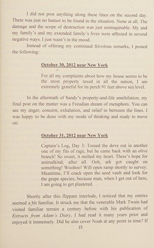Cover for Extracts from Noah's diary