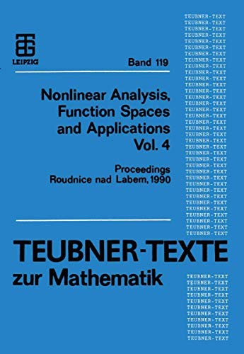Cover for Nonlinear Analysis, Function Spaces and Applications