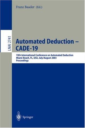 Cover for Automated Deduction - CADE-19