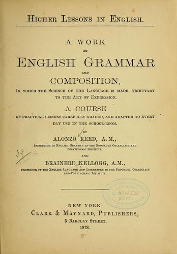 Cover for Higher lessons in English.