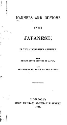 Cover for Manners and customs of the Japanese, in the nineteenth century.