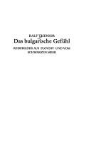 Cover for Das bulgarische Gefühl