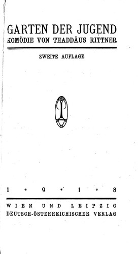 Cover for Garten der Jugend