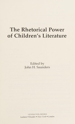 Cover for Rhetorical Power of Children's Literature