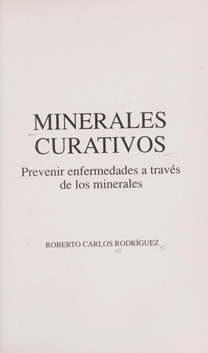Cover for Minerales curativos