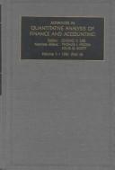Cover for Advances in Quantitative Analysis of Finance and Accounting, Part A