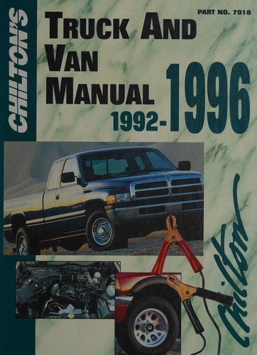 Cover for Chilton's Truck and Van Manual 1992-96 (Chilton's Truck and Van Service Manual)