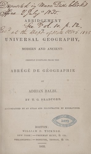 Cover for An abridgement of universal geography