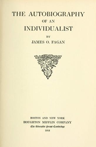 Cover for autobiography of an individualist